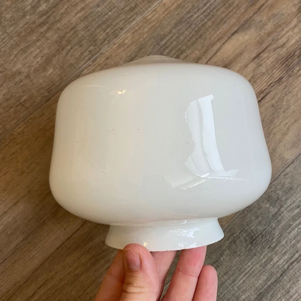 Vintage White Milk Glass Schoolhouse Lamp Shade 3-4 Inch Fitter Replacement